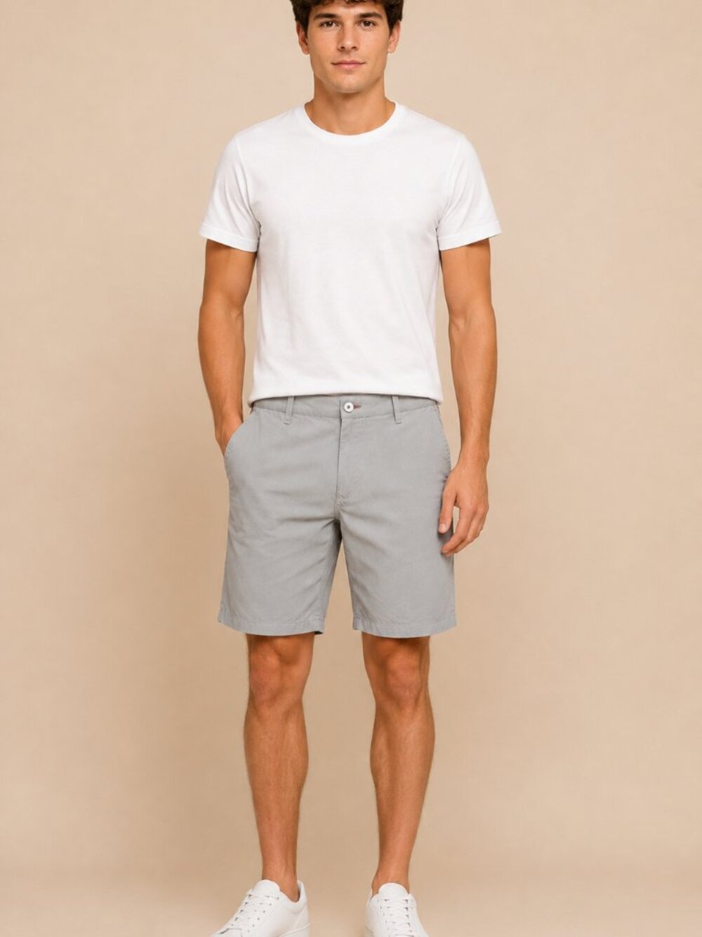 Ron Jon Surf Shop Men's Light Gray Stretch Chino Shorts Size 34 11" Inseam